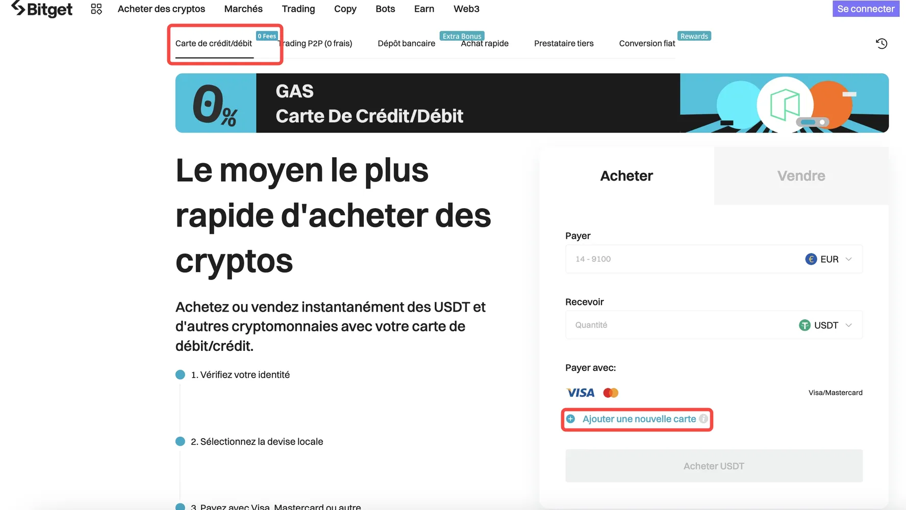 Enter the bank card details to complete your payment on Bitget Website image 1
