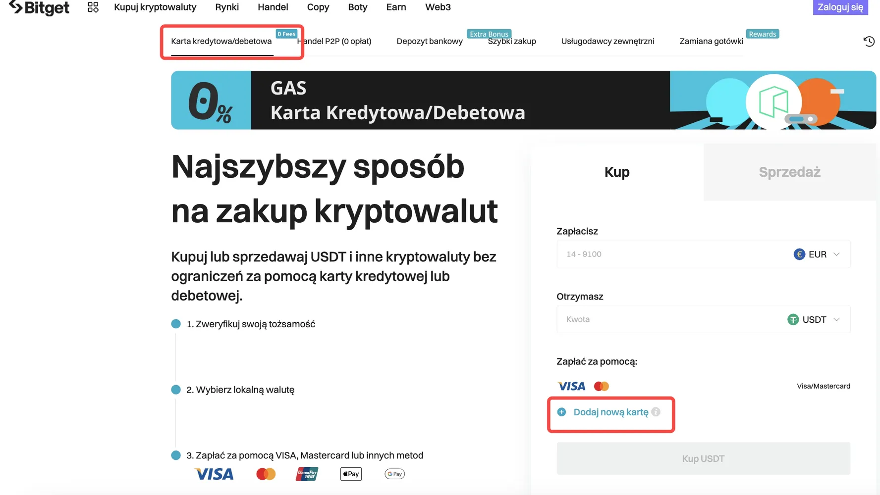 Enter the bank card details to complete your payment on Bitget Website image 1