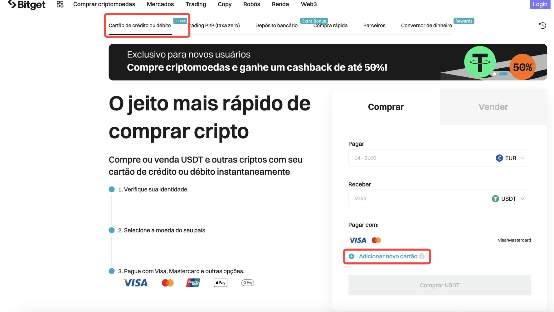 Enter the bank card details to complete your payment on Bitget Website image 1