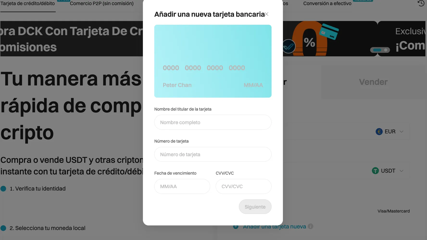 Enter the bank card details to complete your payment on Bitget Website image 2