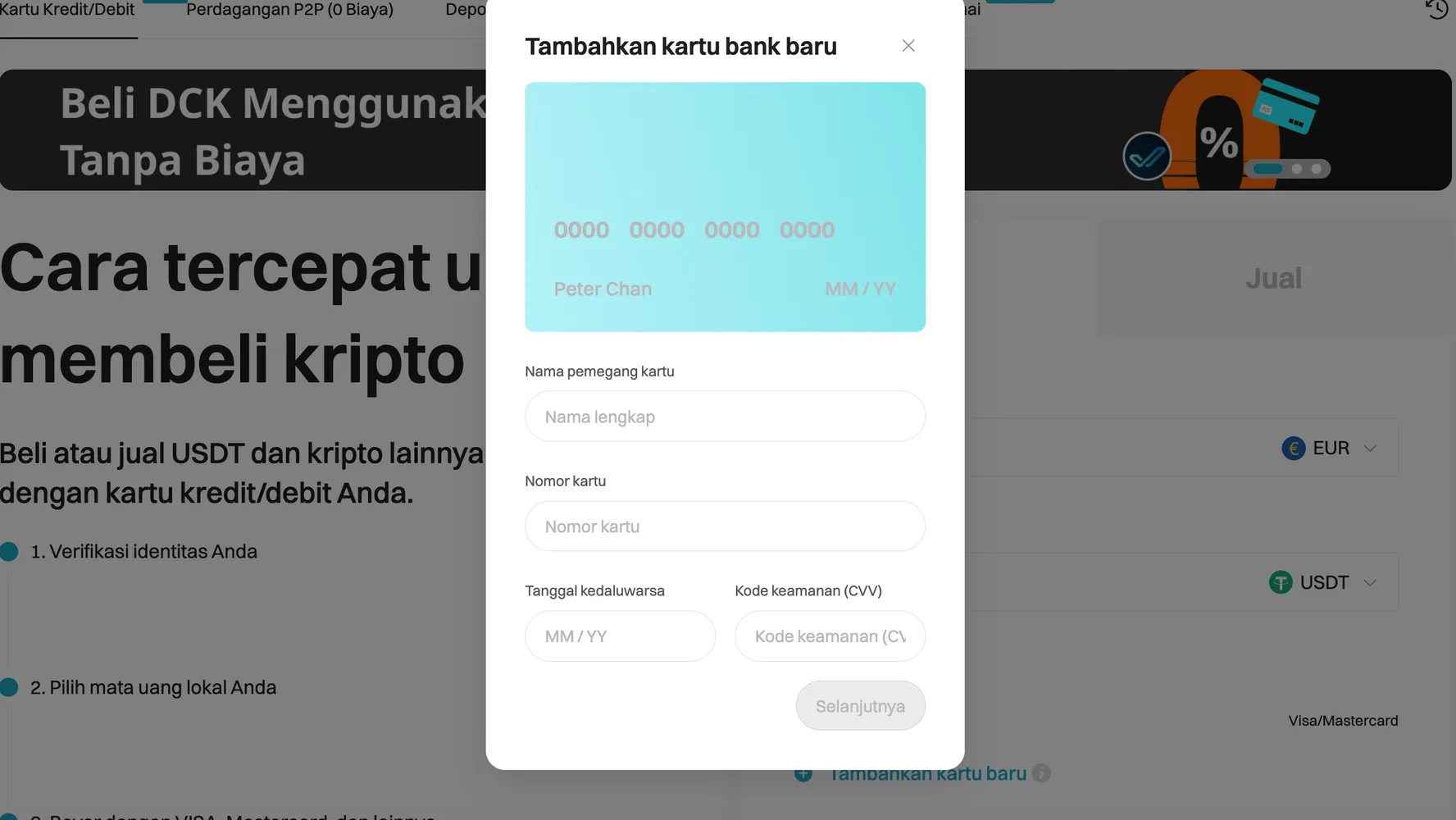 Enter the bank card details to complete your payment on Bitget Website image 2