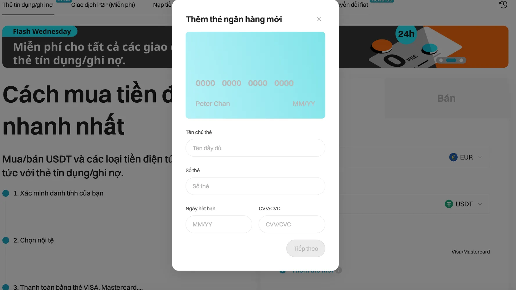 Enter the bank card details to complete your payment on Bitget Website image 2