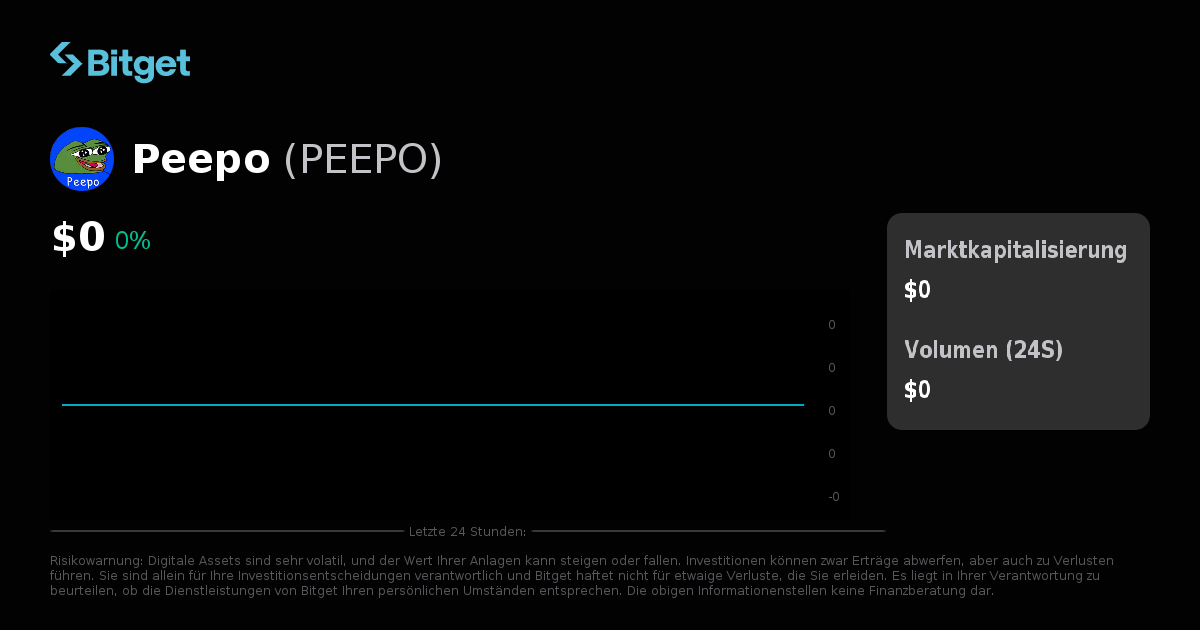 Peepo Kurs USD, PEEPO Kurs Live Charts, Marktkapitalisierung & Nachrichten