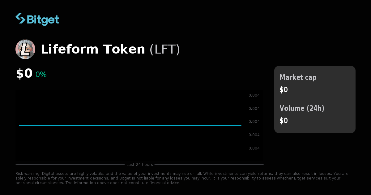 Lifeform Token Price USD, LFT Price Live Charts, Market Cap & News