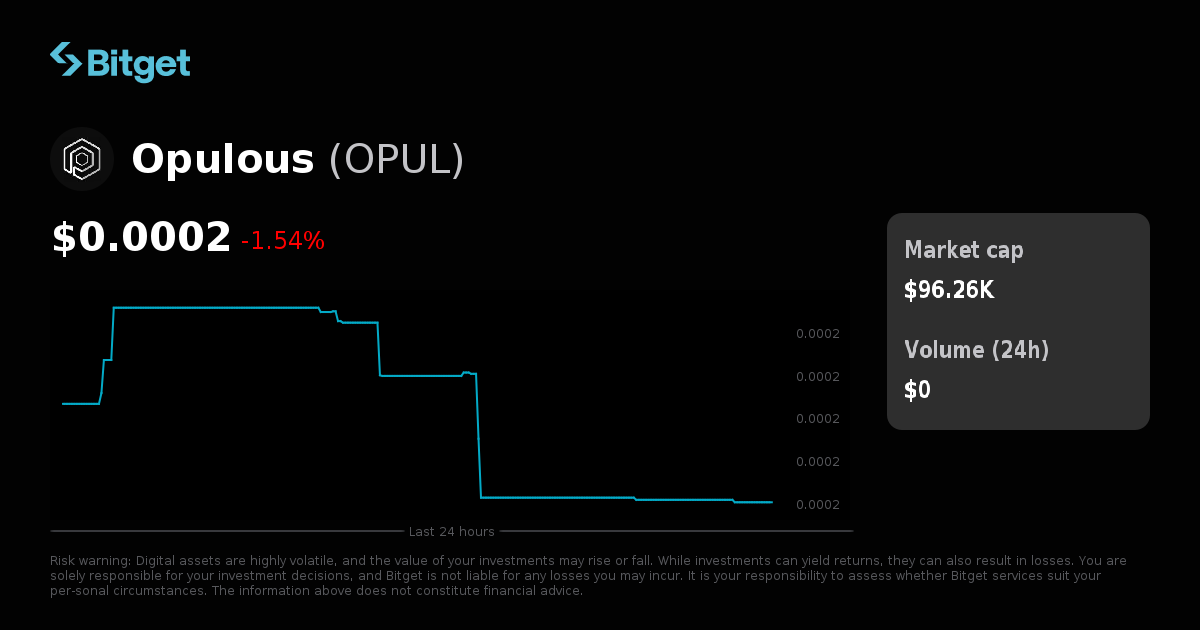 Opul Opulous Price USD, OPUL Price Live Charts, Market Cap & News