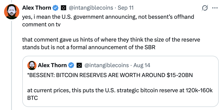 Alex Thorn dice que el mercado podría estar subestimando las probabilidades de que EE.UU. forme una reserva estratégica de bitcoin este año, en medio del escepticismo de la industria image 0