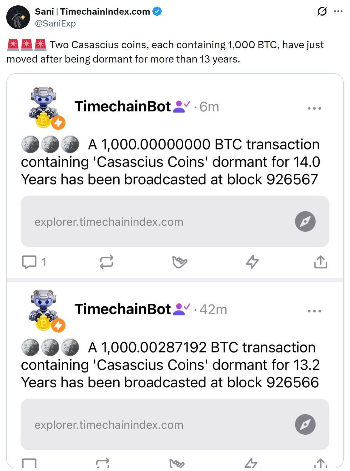 2 000 bitcoins en mouvement : Des pièces Casascius rares se réveillent après 13 ans image 0