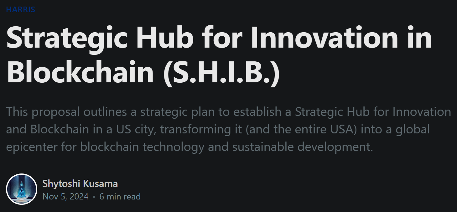 Web3 早报：SHIB 发布 S.H.I.B. 计划提案、Cosmos Hub 预计于 11 月 6 日升级至 v21 版本、Solidity 2.0 开发商 Vlayer 完成 1000 万美元 Pre-Seed 轮融资，a16z CSX 等参投 image 0