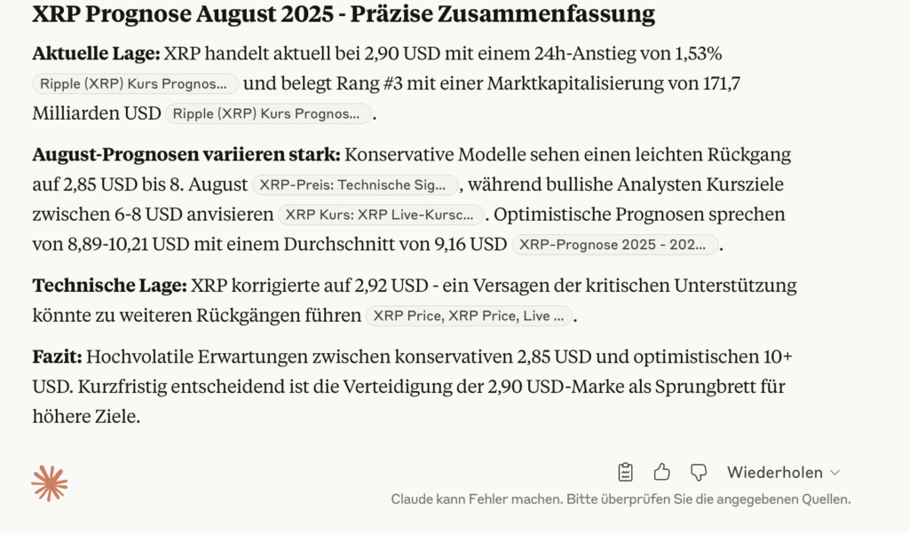 Claude AI mit spektakulärer Prognose für XRP, SOL und TRX in 2025 image 1