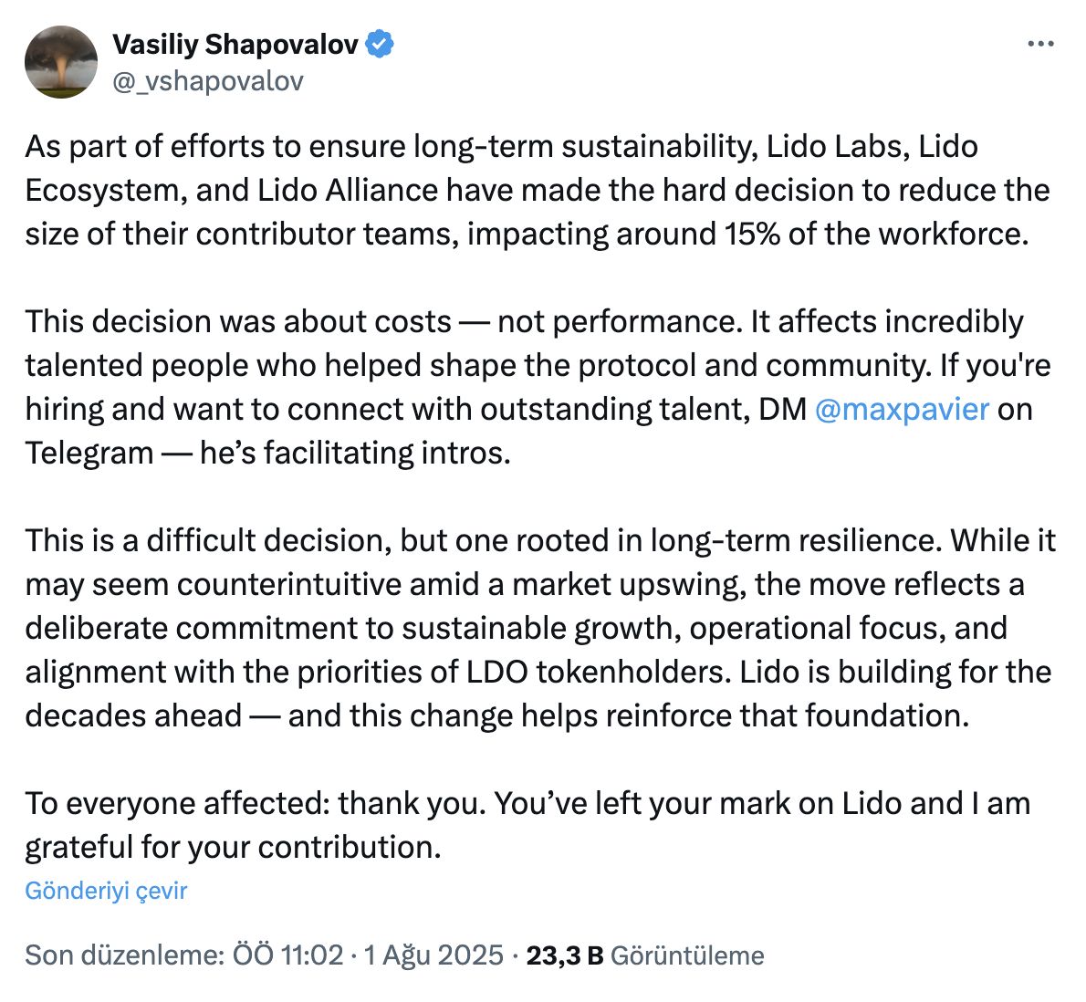 Lido’s Bold Move: Strategic Layoffs to Ensure Long-term Sustainability image 0