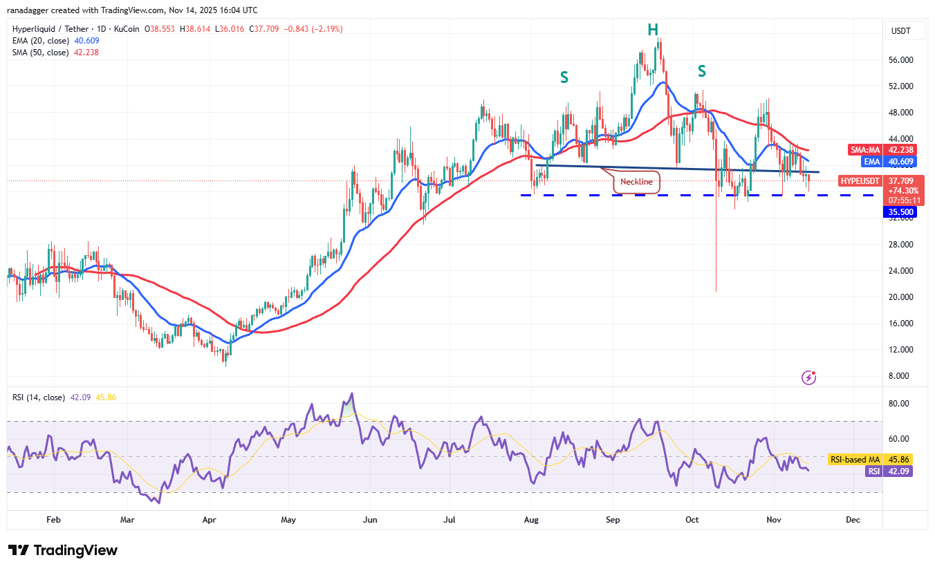 Price predictions 11/14: BTC, ETH, XRP, BNB, SOL, DOGE, ADA, HYPE, LINK, BCH image 8