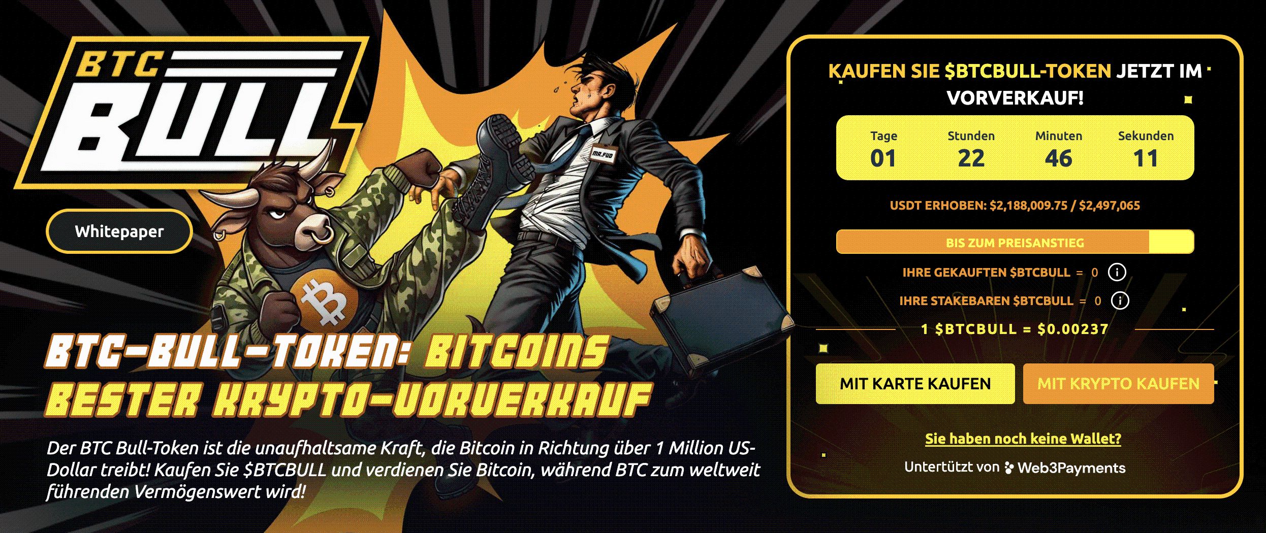 Bitcoin auf $110K? BTC Bull Token knackt mit Bitcoin-Airdrops im Presale die 2-Millionen-$-Marke image 2