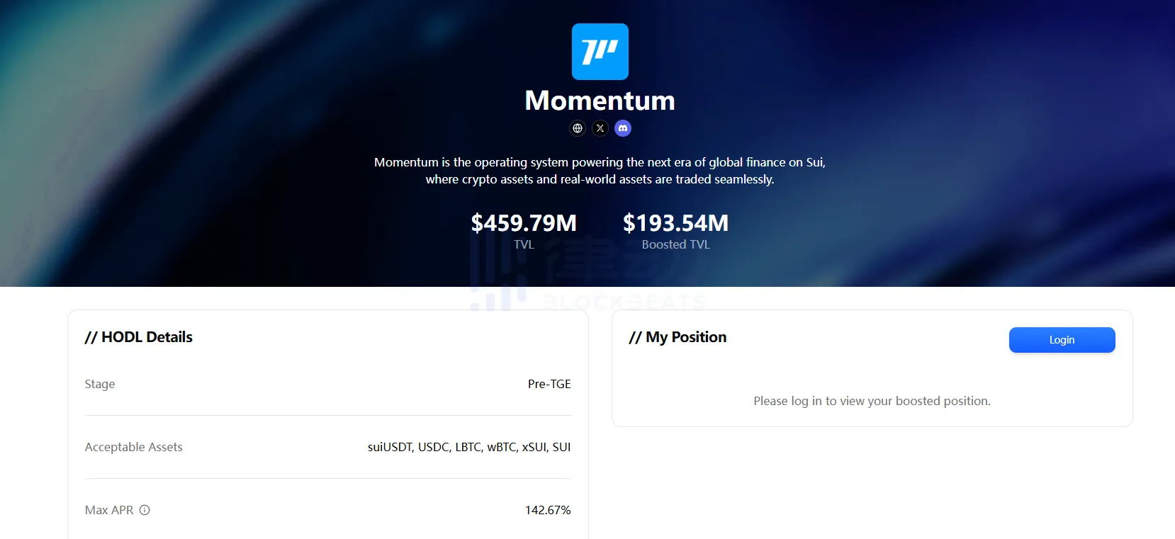 Buidlpad lanza la actividad de staking Pre-TGE HODL, siendo Momentum el primer proyecto.