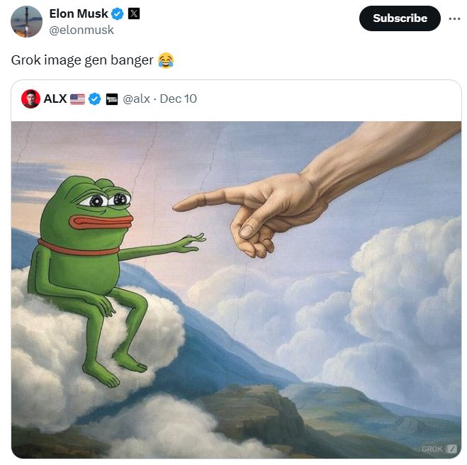 7 Respons Elon Musk terhadap Gambar AI Pepe the Frog image 2