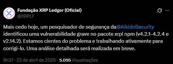 Fundación XRP Ledger emite una alerta de seguridad para los usuarios de la red image 1