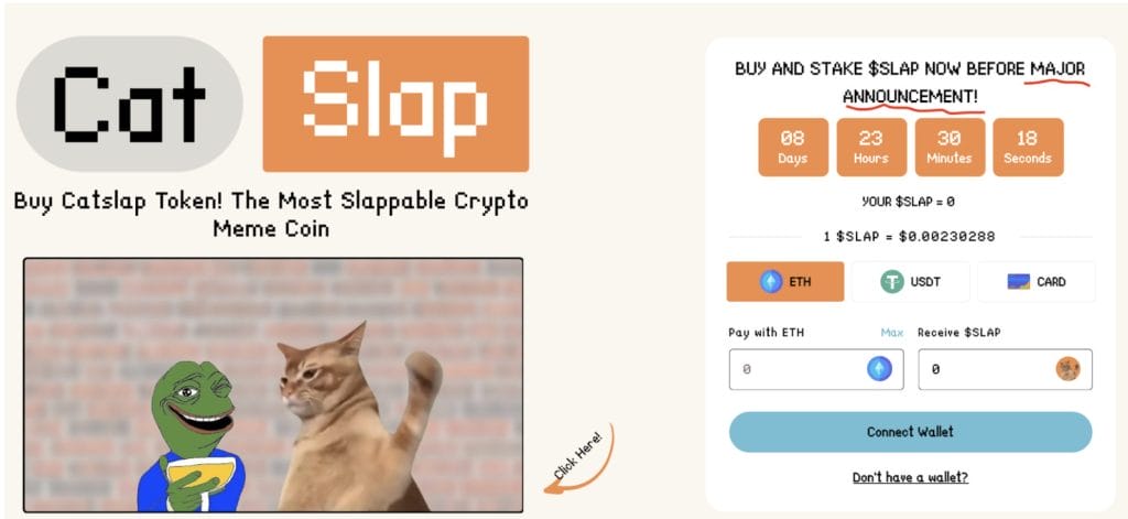 Les memecoin de chats Catslap et POPCAT et MOG, Catslap prêt à rebondir avec une annonce majeure image 1