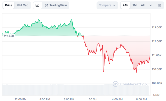 Bitcoin Anjlok ke US$110.000 Usai The Fed Pangkas Suku Bunga AS image 0