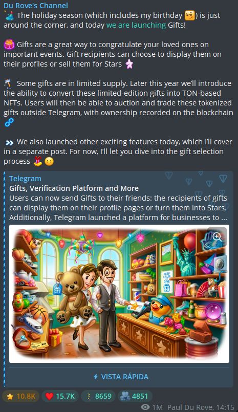 Telegram lanza una nueva función de “regalos”: Una puerta de acceso al comercio de NFT image 3