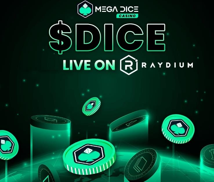 Mega Dice debütiert auf Raydium, verbrennt 128 Millionen Token und startet eine V2 Staking Plattform image 0