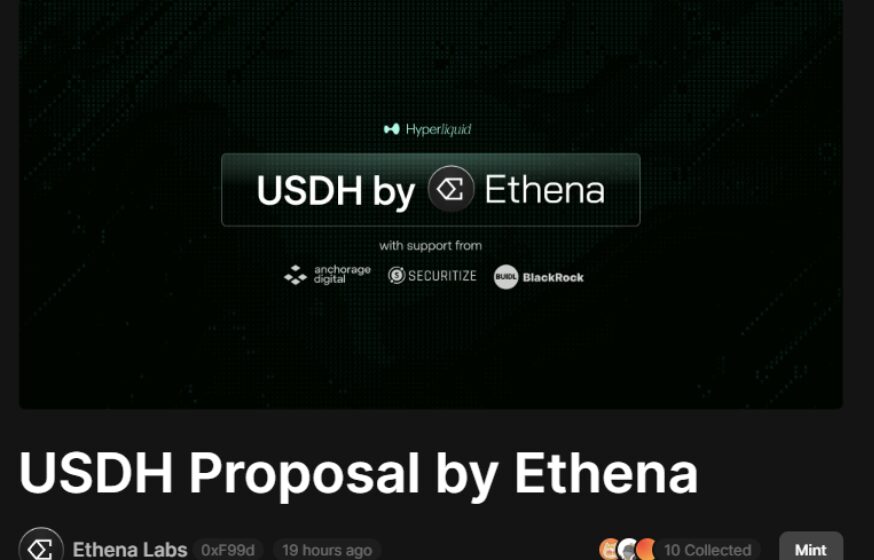 Ethena Proposes BlackRock-Backed USDH Stablecoin on Hyperliquid image 0