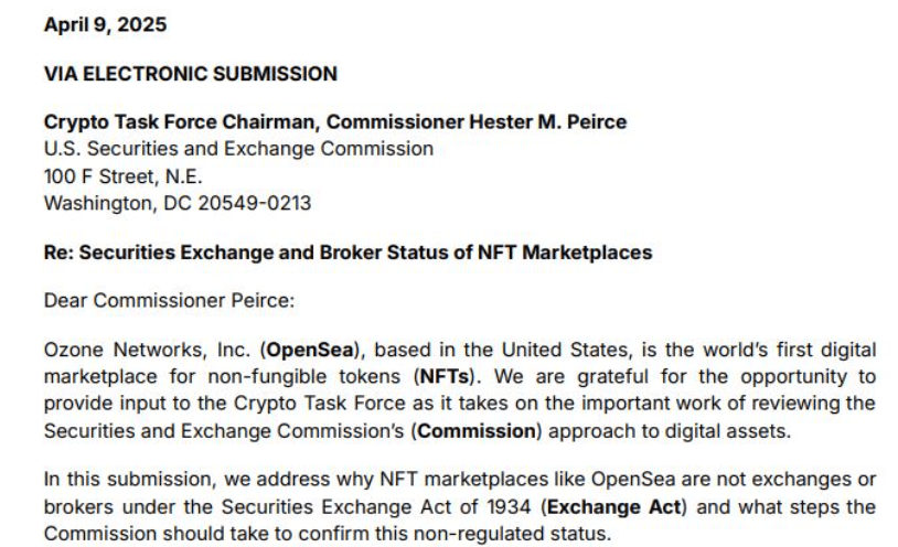 Юристы OpenSea призывают SEC больше не контролировать NFT-площадки image 0