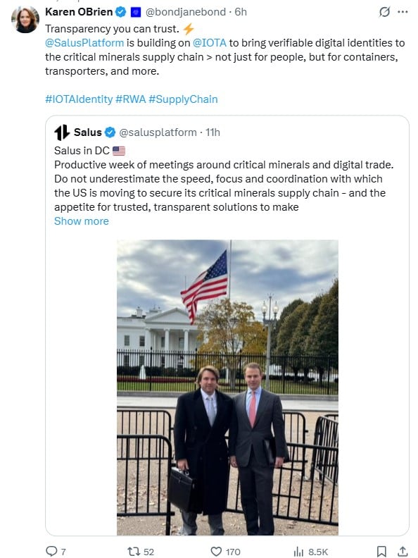 U.S. Pushes for Transparent Mineral Supply Chains — IOTA-Powered Salus Steps In image 0