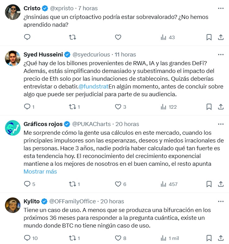 «Ethereum seguirá sobrevalorado incluso si desplazara todas las tarjetas del mundo»