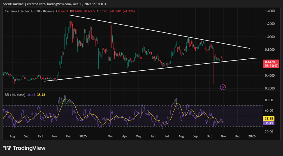 Цена Cardano (ADA) повторно тестирует долгосрочную поддержку, но возможен ли толчок к снижению? image 0