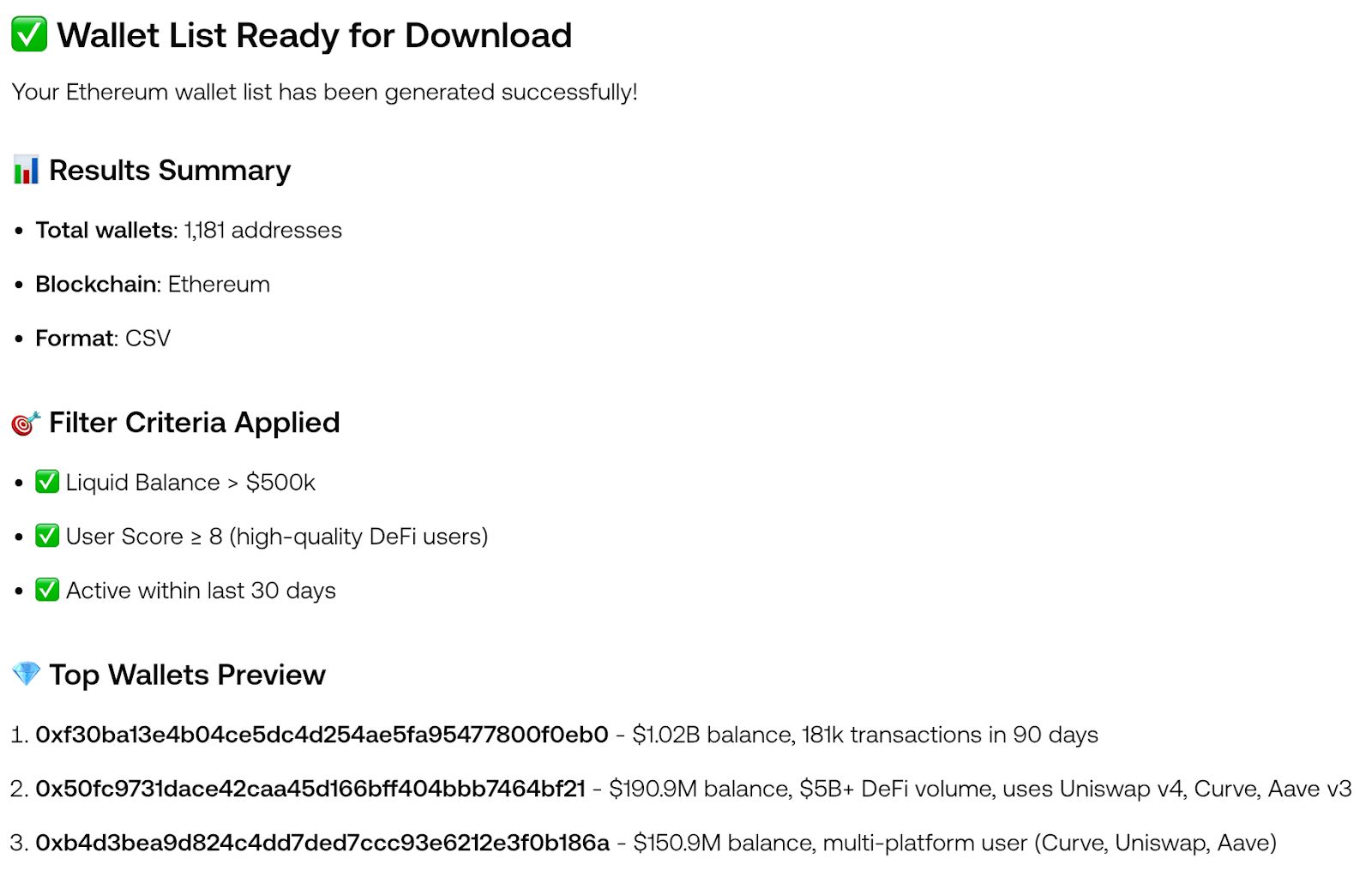 Spindl uchun Wallet Targeting Agent: Yuqori qiymatli foydalanuvchilarni osonlik bilan faollashtiring image 7