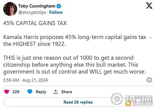 哈里斯会发动税收恐怖主义吗？对BTC有何影响？ image 0