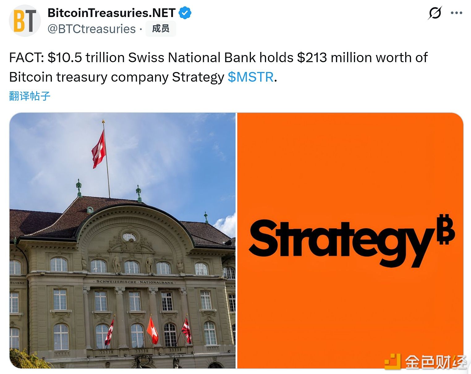 البنك الوطني السويسري يمتلك أسهماً في Strategy بقيمة 213 مليون دولار