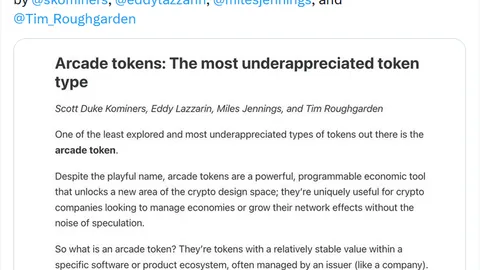 Arcade tokens are a ‘critical building block’ in crypto’s evolution: a16z