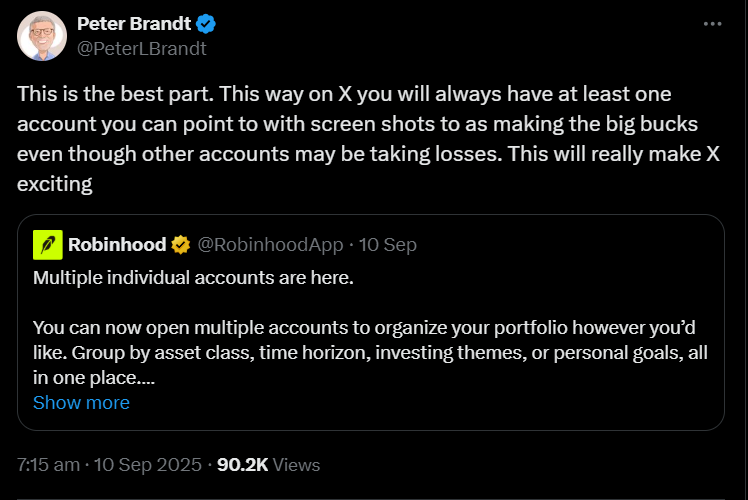 Питер Брандт предупреждает, что последняя функция Robinhood “токсична” для социальных сетей image 0