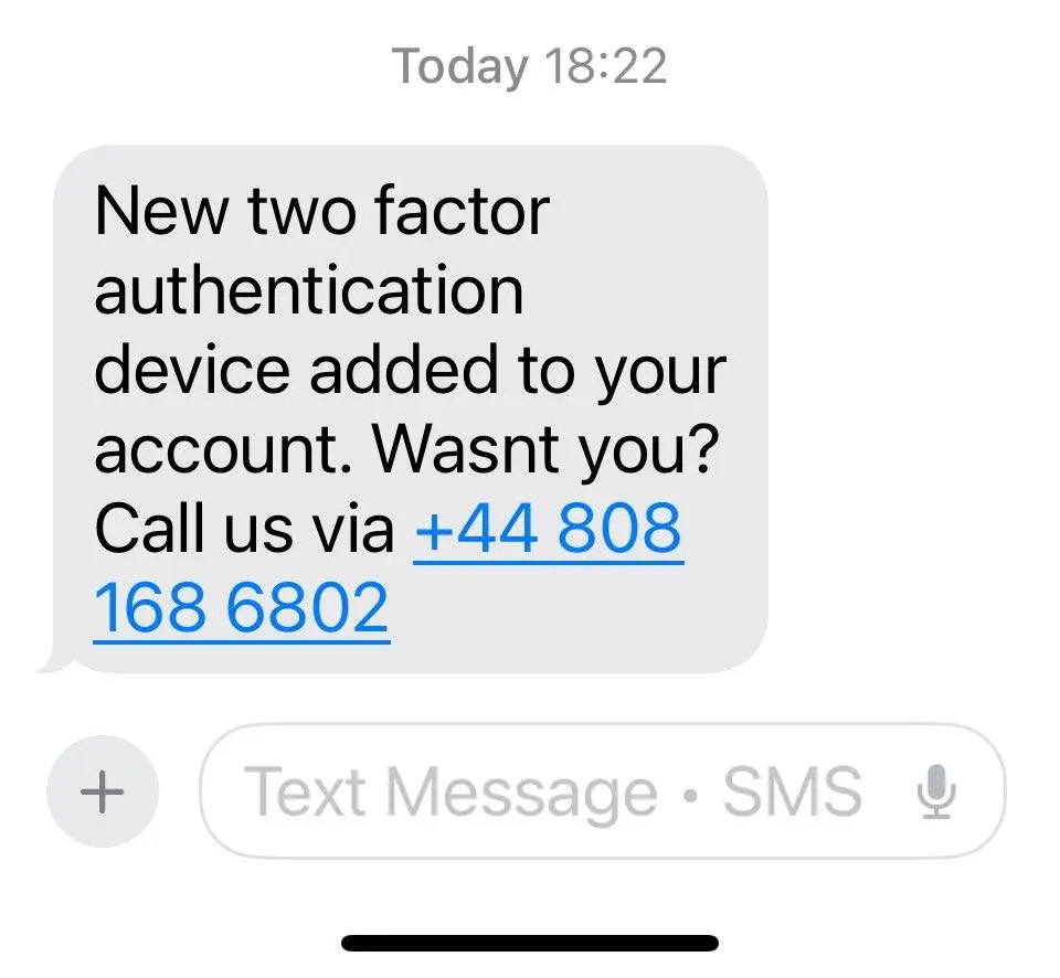 Utilisateurs Binance ciblés dans une arnaque de phishing SMS à l'aide de fausses alertes de sécurité image 0