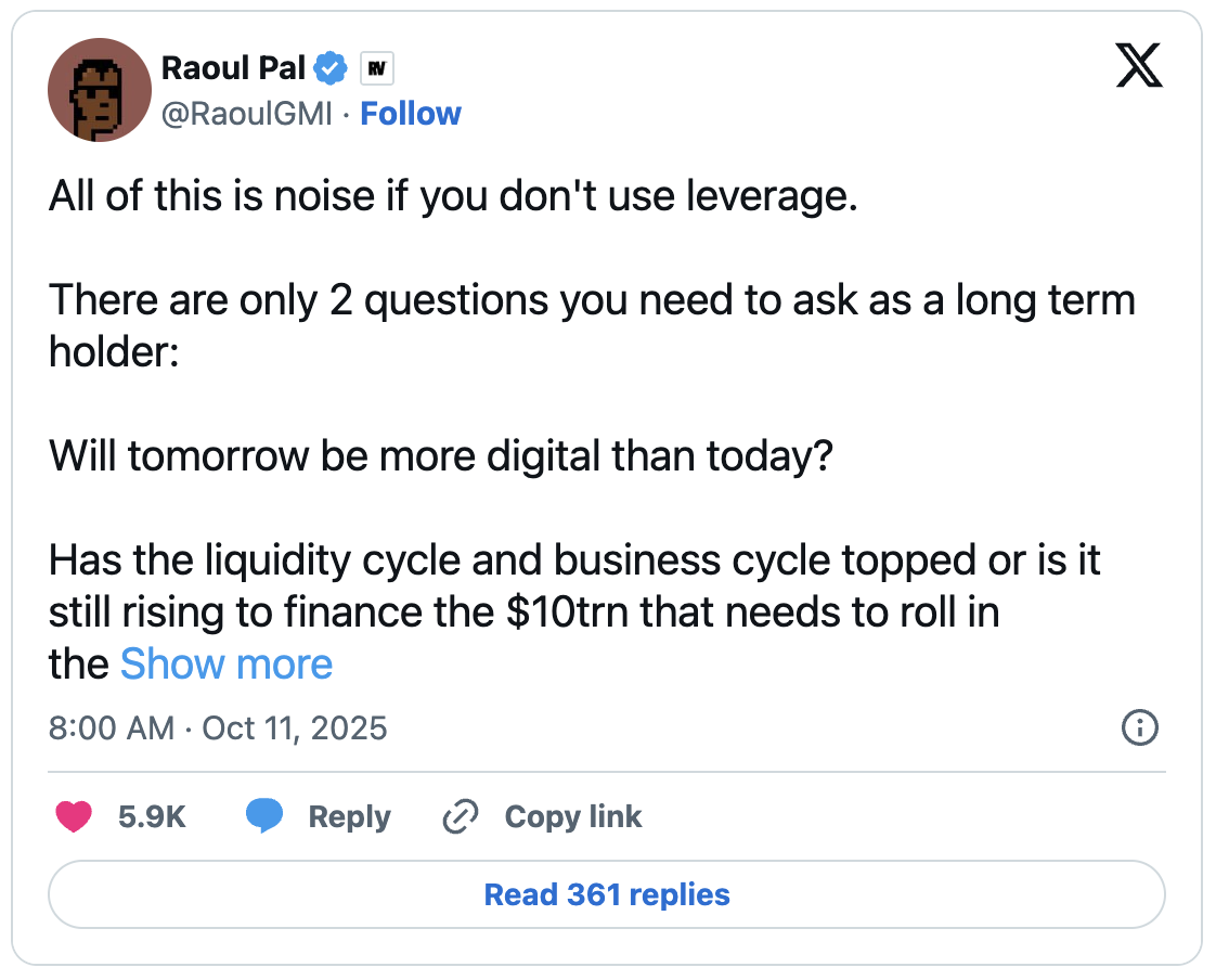 Raoul Pal Urges Calm in the Face of Cryptocurrency Volatility image 3
