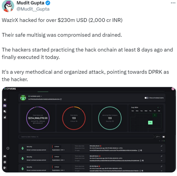 WazirX hackers prepped 8 days before attack, swindlers fake fiat for USDT: Asia Express image 0