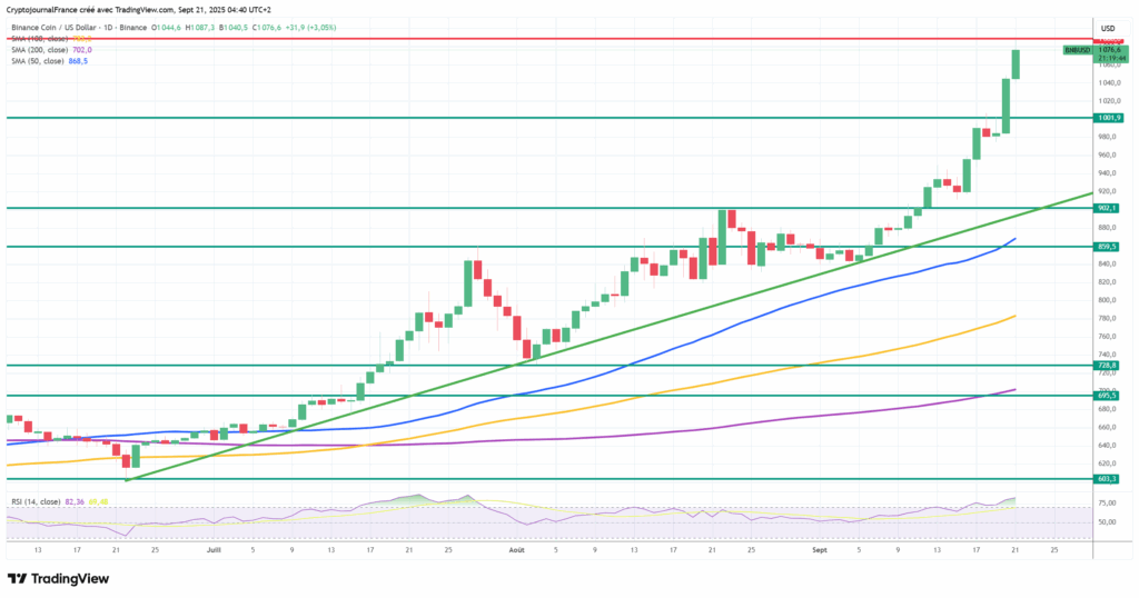 BNB explose les 1000 $, x10.000 en 3000 jours : Nouvelle star du Top 10 crypto 2025 image 3
