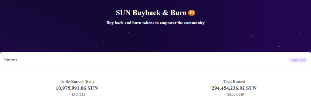 Justin Sun’s SunSwap Burns Over $8M Worth of SUN Tokens image 1