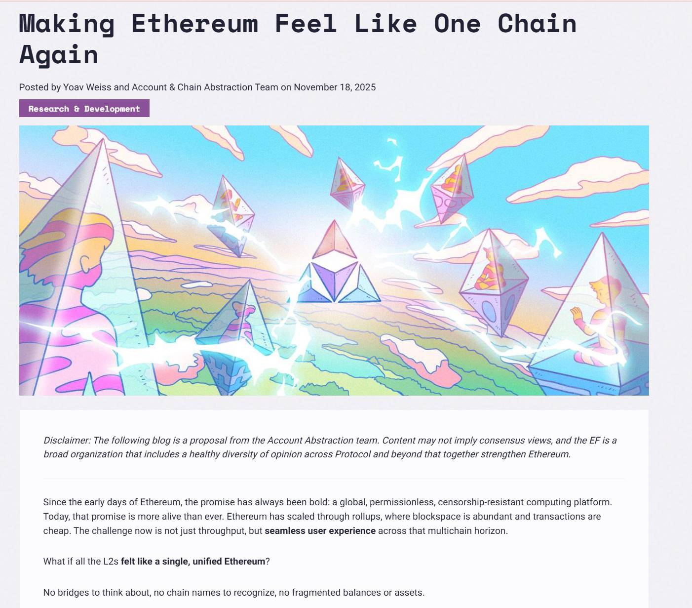 以太坊孤岛终结：EIL 如何将破碎的 L2 重构为一台「超级计算机」？ image 0