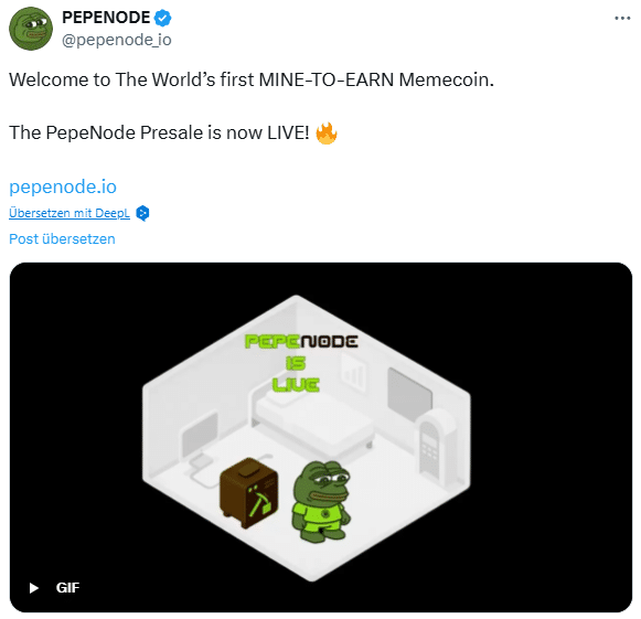 Krypto News: PepeNode sammelt 500.000 Dollar im Krypto-Presale – neuer Kandidat unter den vielversprechenden Meme Coins image 1