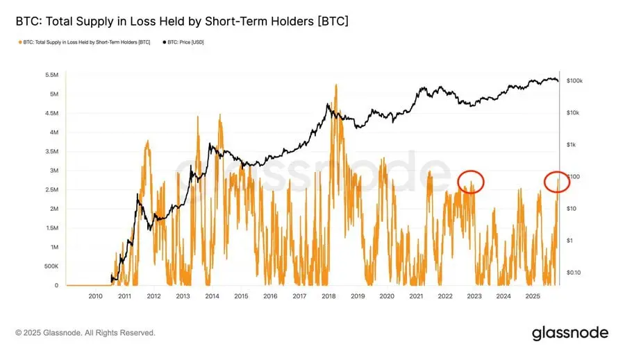 Los tenedores Bitcoin a corto plazo se enfrentan a pérdidas no vistas desde el colapso de FTX. image 0
