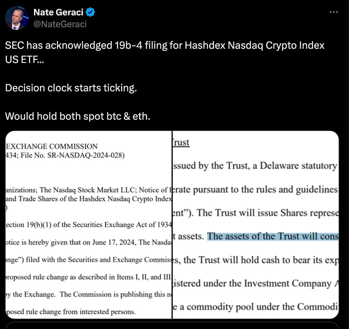Hashdex’s Bitcoin-Ethereum ETF gets a nod from the SEC image 0