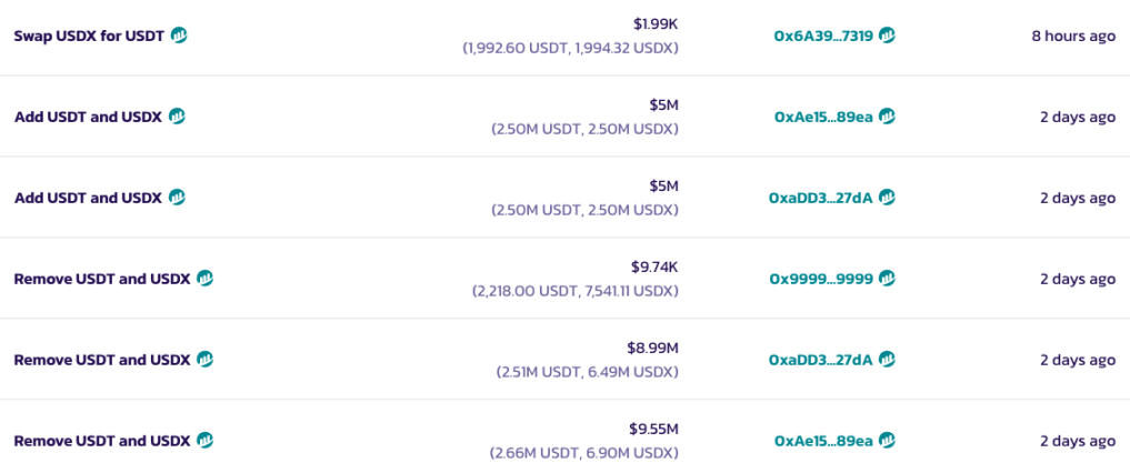 Depois do xUSD, parece que o pool de USDX também secou. image 8