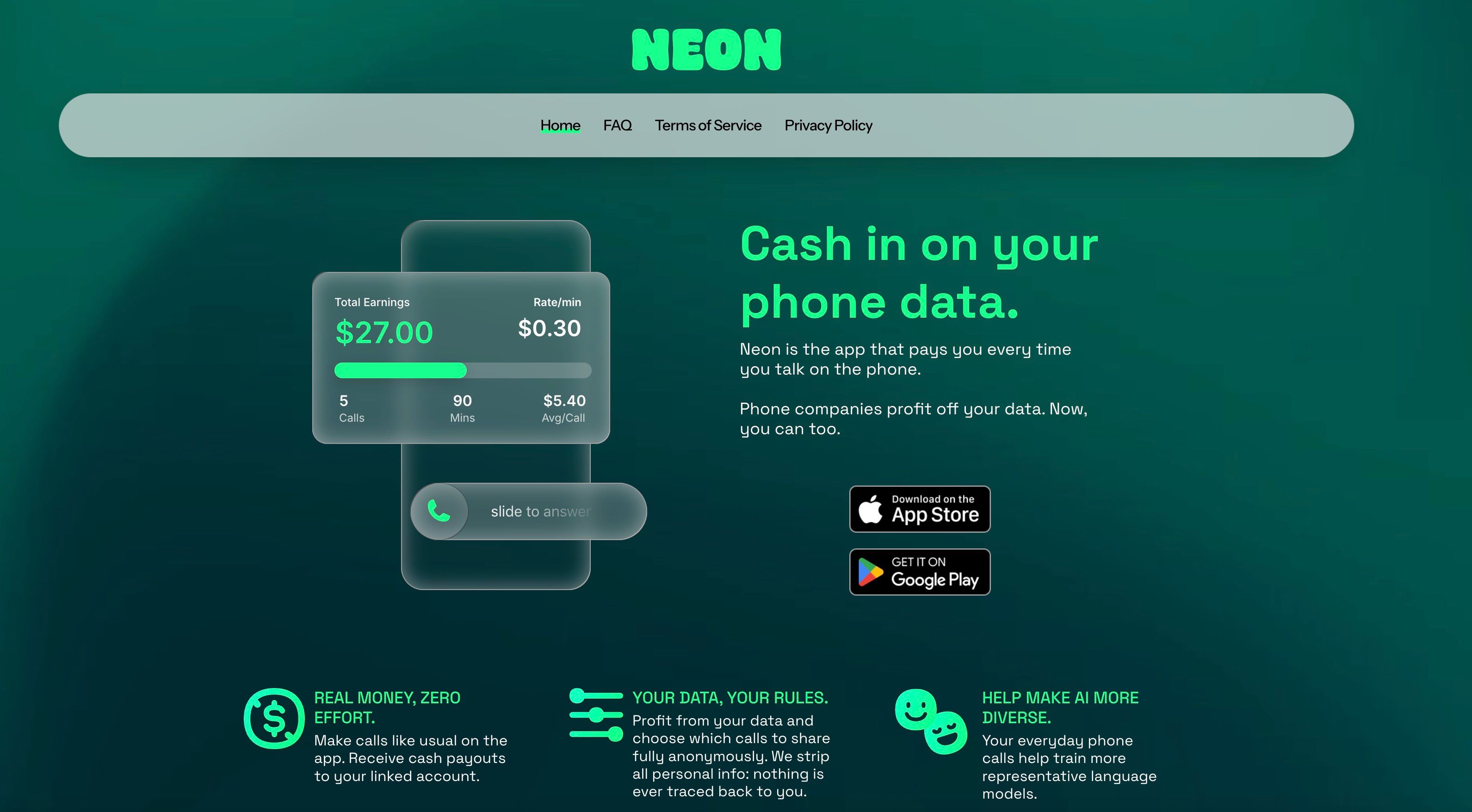 Neon, currently ranked second among social apps on the Apple App Store, compensates users for recording their phone conversations and provides this data to artificial intelligence companies image 0