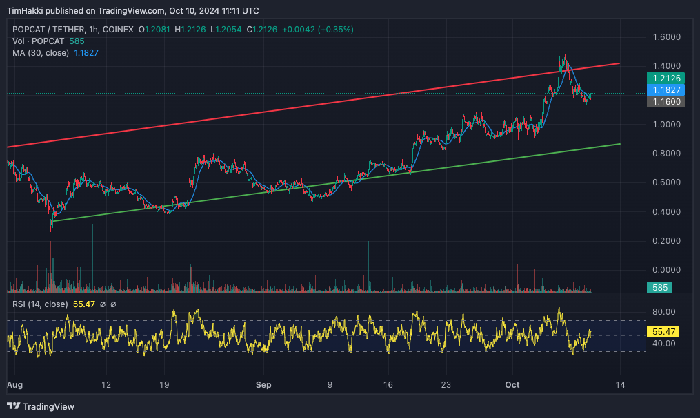 Popcat Surges 24% On a Bad Day For Meme Coins image 1
