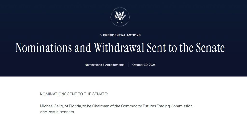 Qui est Michael Selig, l’avocat pro-crypto que Trump veut à la tête du CFTC ? image 1