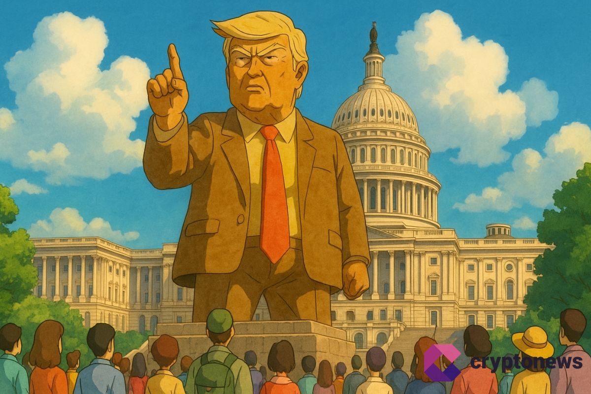 Pump.fun érige une statue géante de Trump devant le Capitole pour promouvoir un token image 0