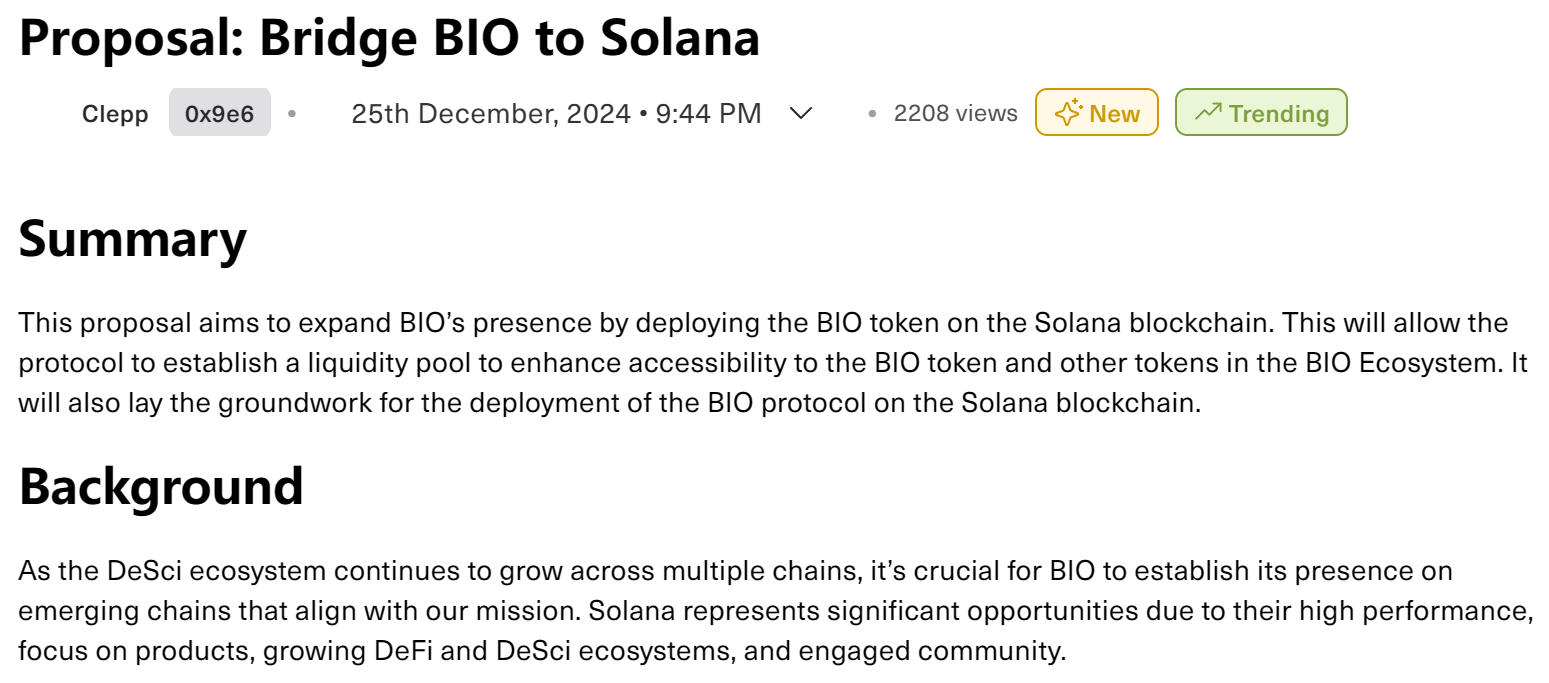 Web3 早报:BIO Protocol 社区发起 “将 BIO 跨链至 Solana 网络” 提案、日本金融厅将与金融行业组织举行会议、AI 超级链 Swan Chain 完成 200 万美元融资,DWF Labs 领投 image 0