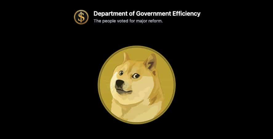 Le logo Dogecoin apparaît sur le nouveau site du Département de l'Efficacité Gouvernementale