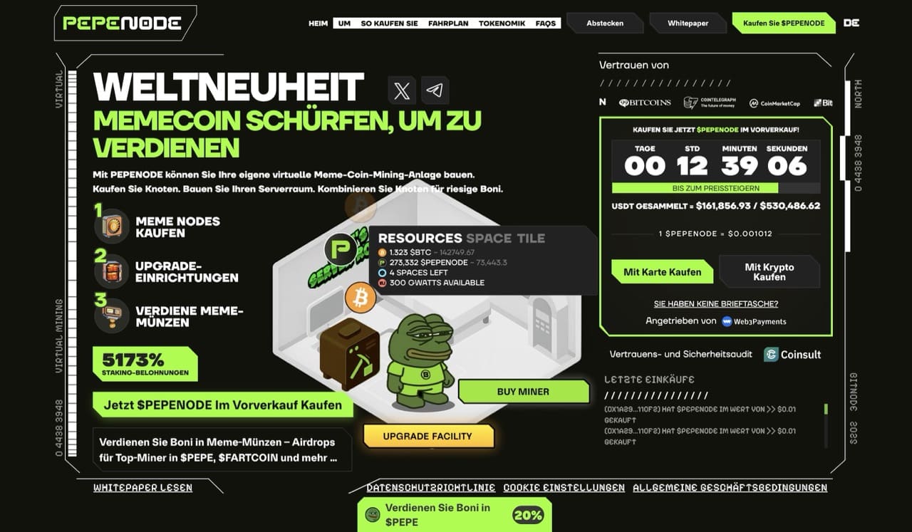 Krypto News: PepeNode sammelt 560.000 US-Dollar im Presale ein! image 1